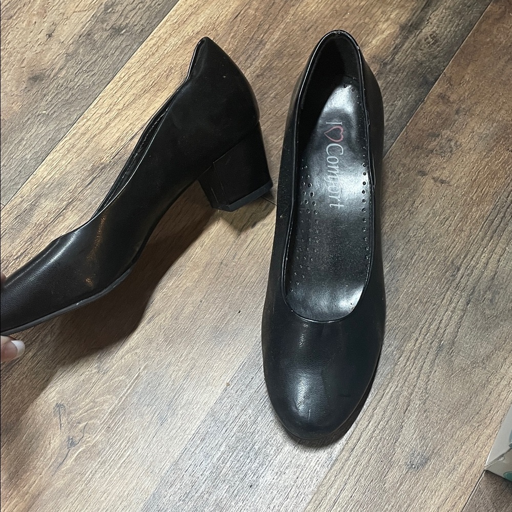 Comfort Plus Women's Black Block Heels